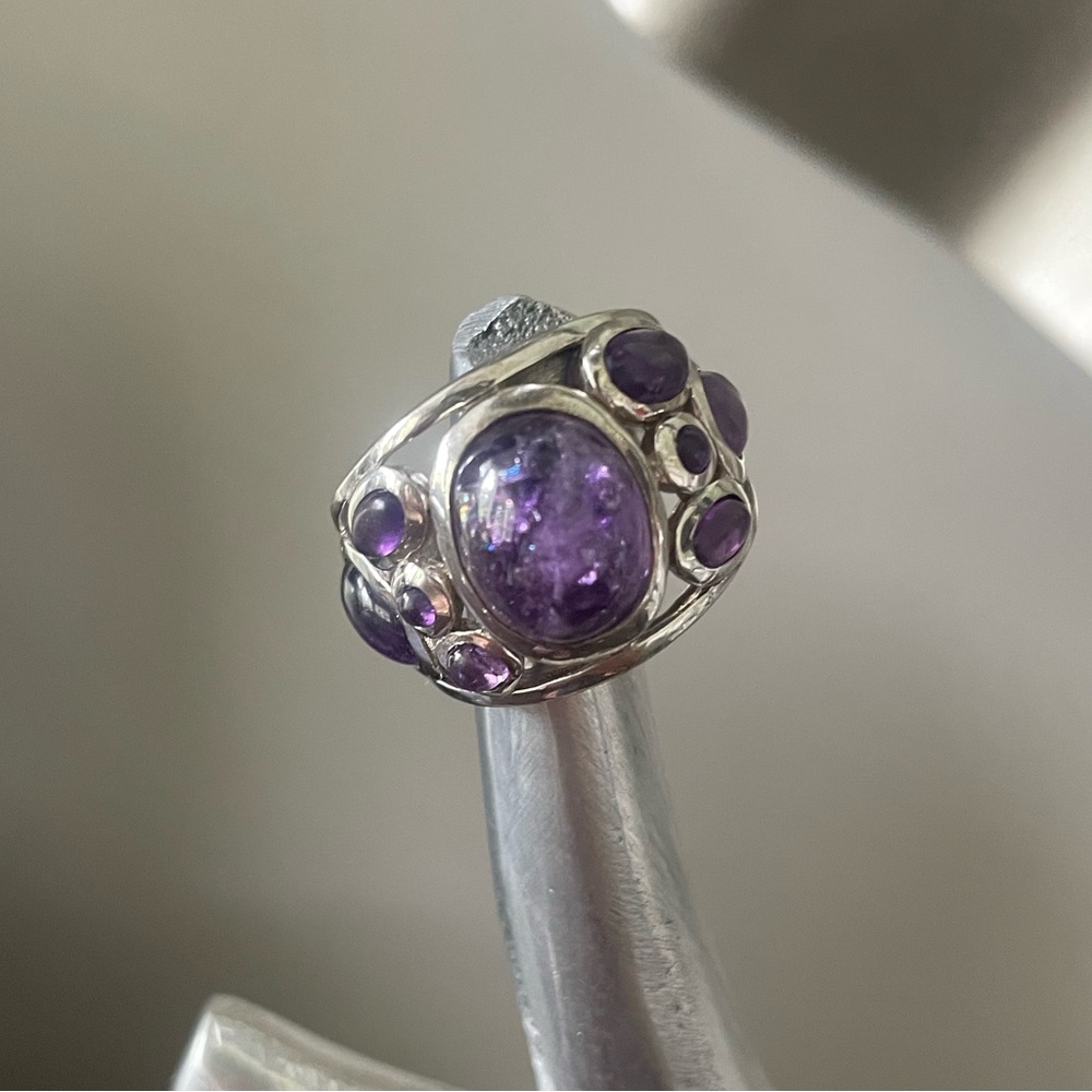 Sterling silver and amethyst ring